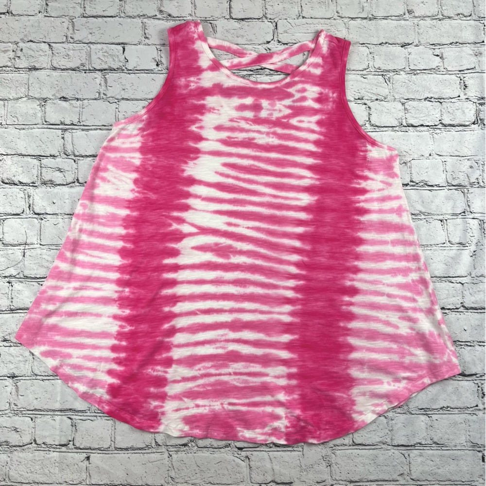Terra & Sky Tie Dye Criss Cross Tank Top 0X / 14W
